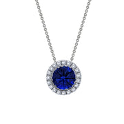 Sterling Silver 1.03 Carat Halo Necklace