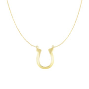 14K Yellow Gold Horseshoe Necklace