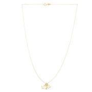 14K Yellow Gold Heart, Anchor, and Key Charm Necklace