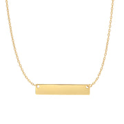 14K Yellow Gold Small Polished Bar Necklace