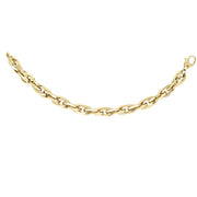 14K Yellow Gold Graduated Double Oval Link Chain Necklace