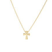 14K Yellow Gold Mini Cross Necklace