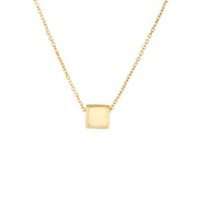 14K Yellow Gold Cube Necklace