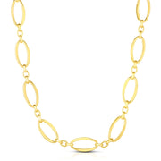 14K Yellow Gold Three Plus One Oval Link Chain Necklace