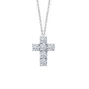 Sterling Silver 1.50 Carat Cross Pendant Necklace
