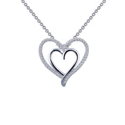 Sterling Silver Double-Heart Pendant Necklace