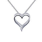 Sterling Silver Double-Heart Pendant Necklace