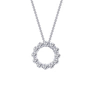 Sterling Silver 3 Carat Open Circle Pendant Necklace