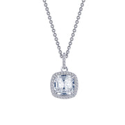 Sterling Silver 2.30 Carat Halo Pendant Necklace