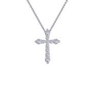 Sterling Silver 0.67 Carat Cross Pendant Necklace