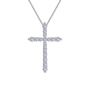 Sterling Silver 1.06 Carat Cross Pendant Necklace