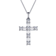 Sterling Silver 0.66 Carat Cross Pendant Necklace