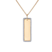 Sterling Silver Vertical Bar Pendant Necklace