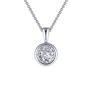 Sterling Silver 1 Carat Solitaire Pendant Necklace