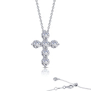 Sterling Silver 2.76 Carat Cross Pendant Necklace