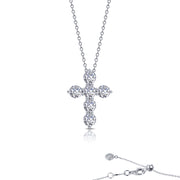 Sterling Silver 1.02 Carat Cross Pendant Necklace