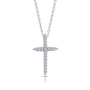 Sterling Silver 0.37 Carat Cross Pendant Necklace