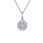 Sterling Silver Button Pendant Necklace