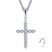 Sterling Silver 1.87 Carat Cross Pendant Necklace