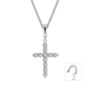 Sterling Silver 0.55 Carat Cross Pendant Necklace