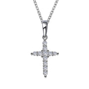 Sterling Silver 0.33 Carat Cross Pendant Necklace