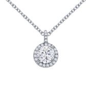 Sterling Silver 1.05 Carat Halo Necklace