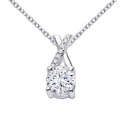 Sterling Silver 1.10 Carat Kiss X Necklace