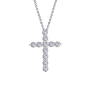 Sterling Silver 1.87 Carat Cross Necklace