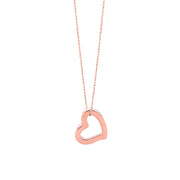 14K Rose Gold Polished Open Heart Necklace