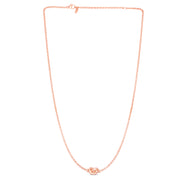 14K Rose Gold Polished Puffed Love Knot Necklace