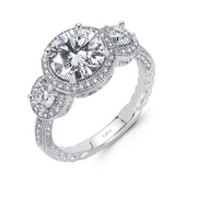 Sterling Silver Three-Stone Engagement Ring