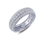 Sterling Silver Three-Row Eternity Band