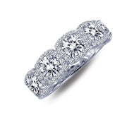 Sterling Silver Halo Anniversary Eternity Band