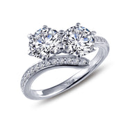 Sterling Silver Two-Stone Engagement Ring