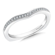True-Fit Matching Wedding Band to 14K White Gold Halo Double Band Engagement Ring