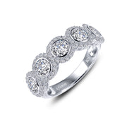 Sterling Silver Halo Half Eternity Band