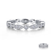 Sterling Silver Stackable Wave Eternity Band