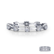 Sterling Silver Alternating Eternity Band