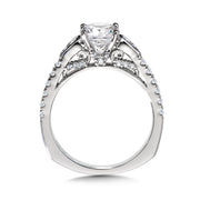 14K White Gold Winged Diamond Engagement Ring