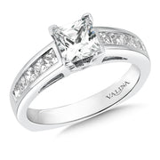 14K White Gold Diamond Channel-Set Engagement Ring