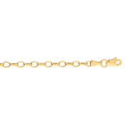 14K Yellow Gold 3.2mm Lite Oval Rolo Chain Necklace