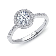 Sterling Silver 1.15 Carat Halo Engagement Ring