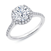 Sterling Silver 2.51 Carat Halo Engagement Ring