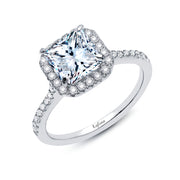 Sterling Silver 2.34 Carat Halo Engagement Ring