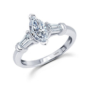 Sterling Silver Three-Stone Engagement Ring