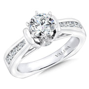 14K White Gold Channel-Set Diamond Engagement Ring