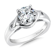 14K White Gold Infinity Solitaire Diamond Engagement Ring