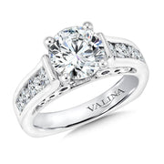 14K White Gold Channel Diamond Engagement Ring