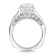 14K White Gold Channel Diamond Engagement Ring