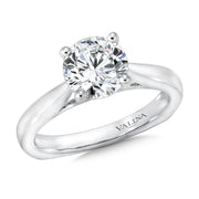 14K White Gold Solitaire Tiffany Style Engagement Ring